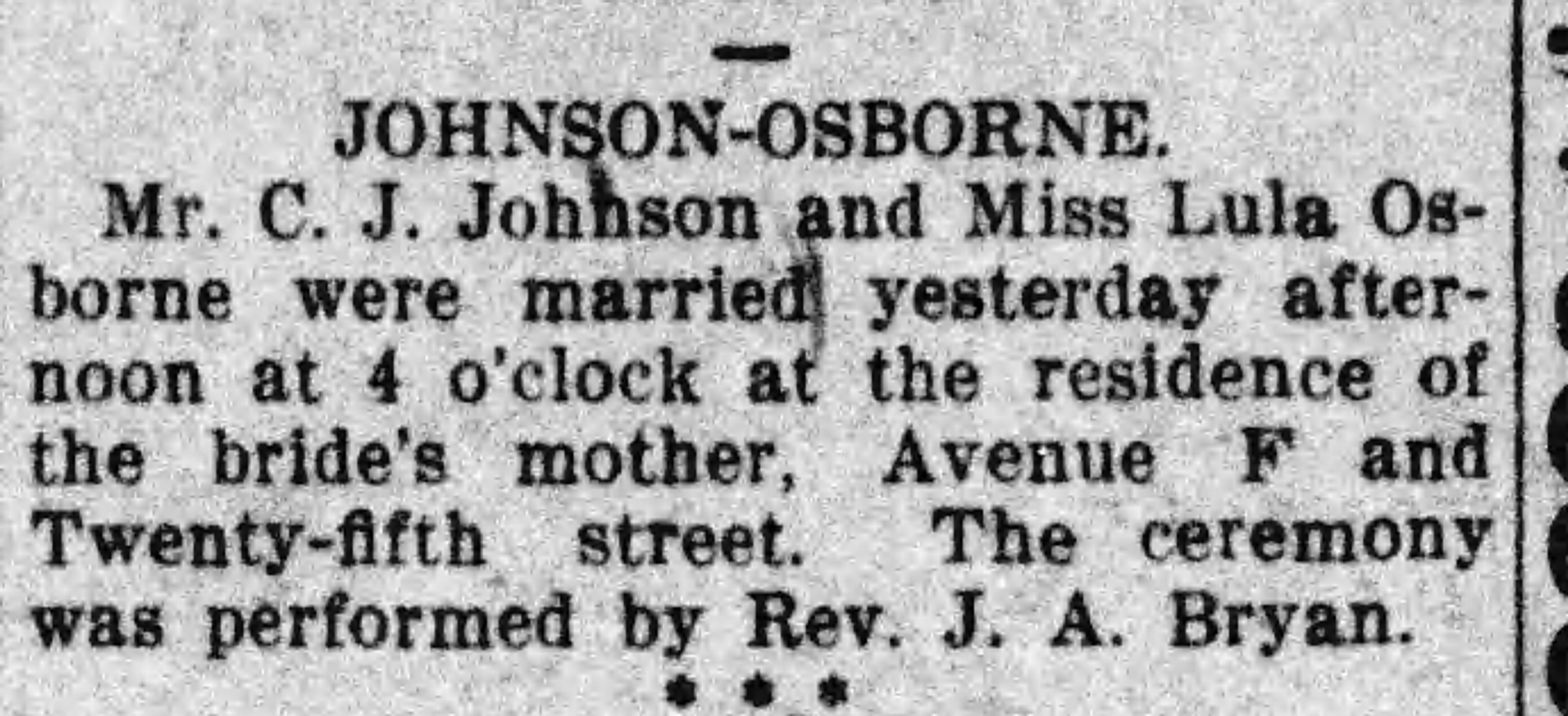 C.J. Johnson-Lula Osborne